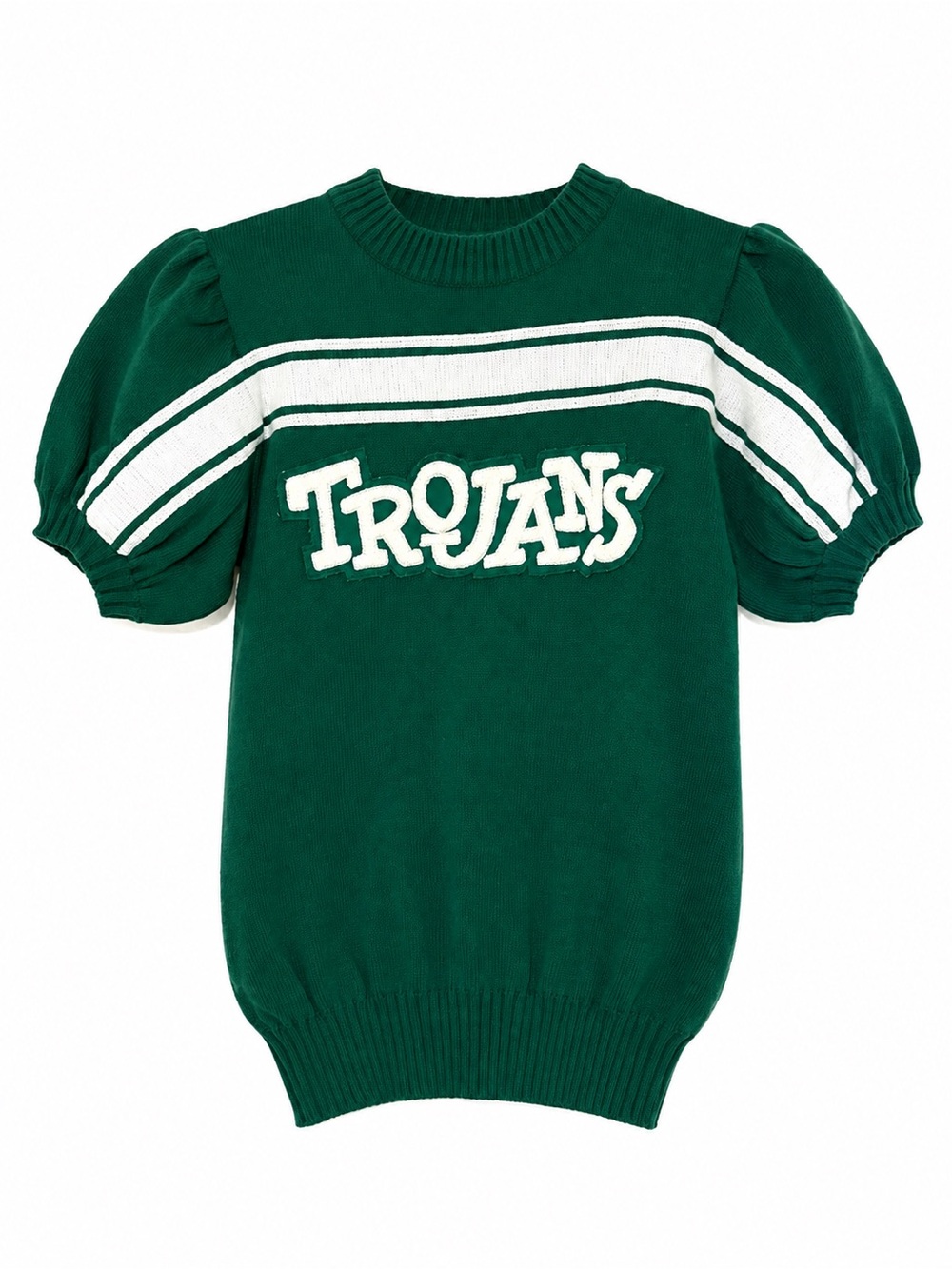 Vintage Cheerleader Supply Trojans Sweater – Green & White